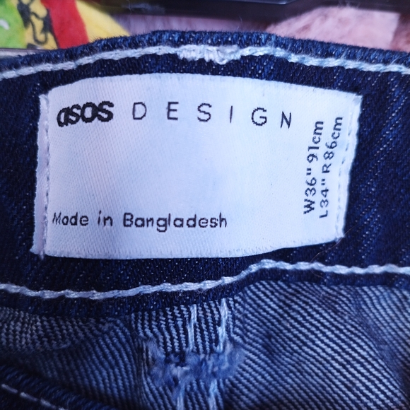 ASOS Men's Relaxed Fit Navy Jeans - Picture 6 of 7